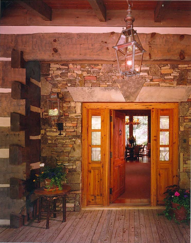 Jones Timberlake® — hand-hewn entry with copper lantern