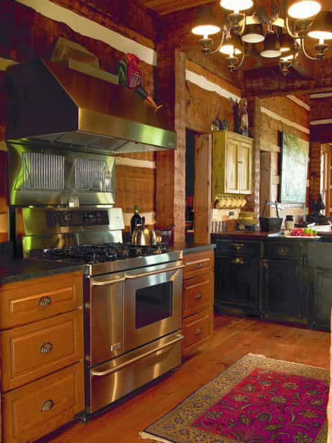 The Green Family Log Home — hand-hewn logs, aged interior finishes, Tennessee