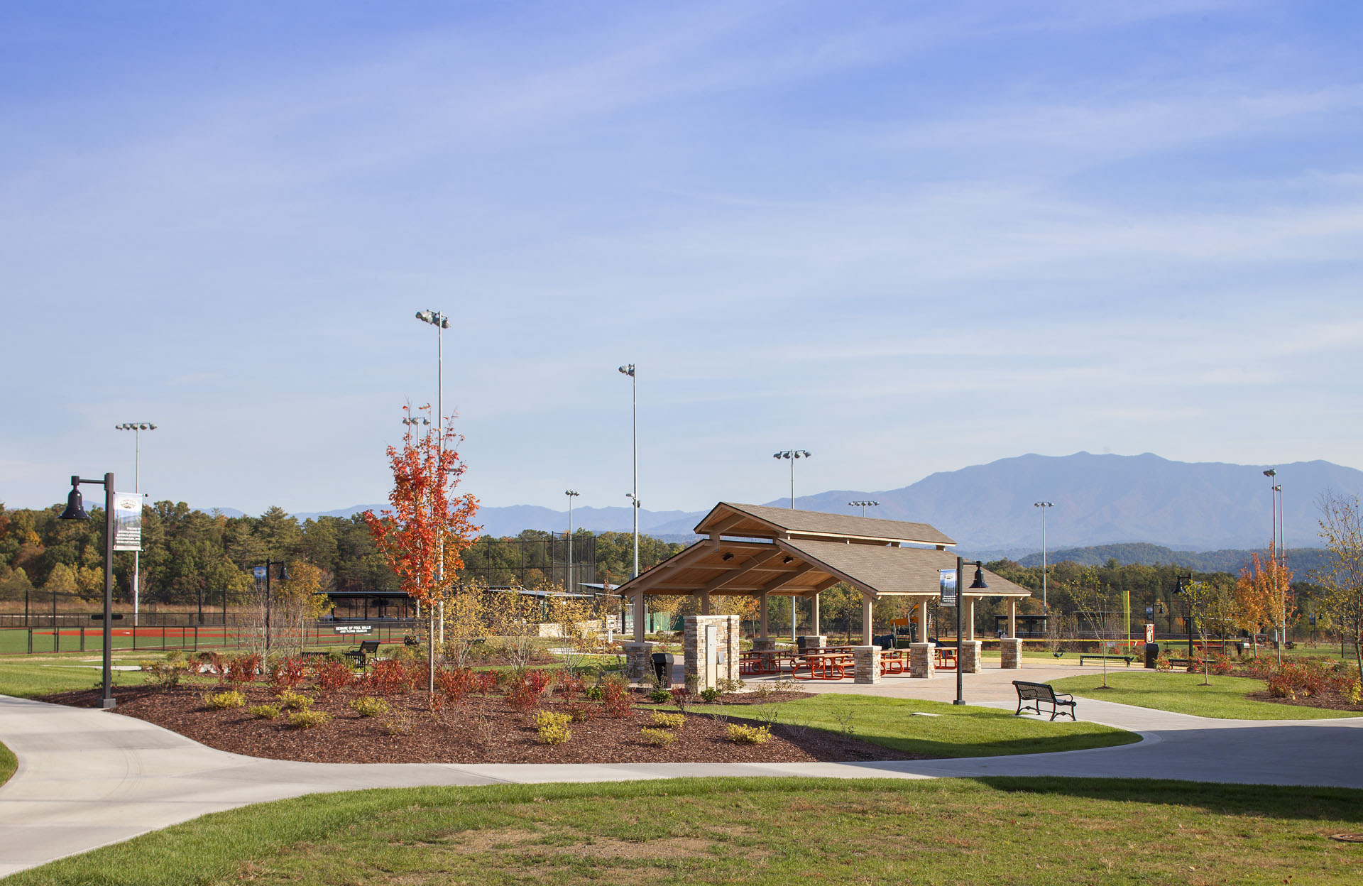 The Ripken Experience — heavy timber pavilions and clubhouses at the flagship youth-baseball complex