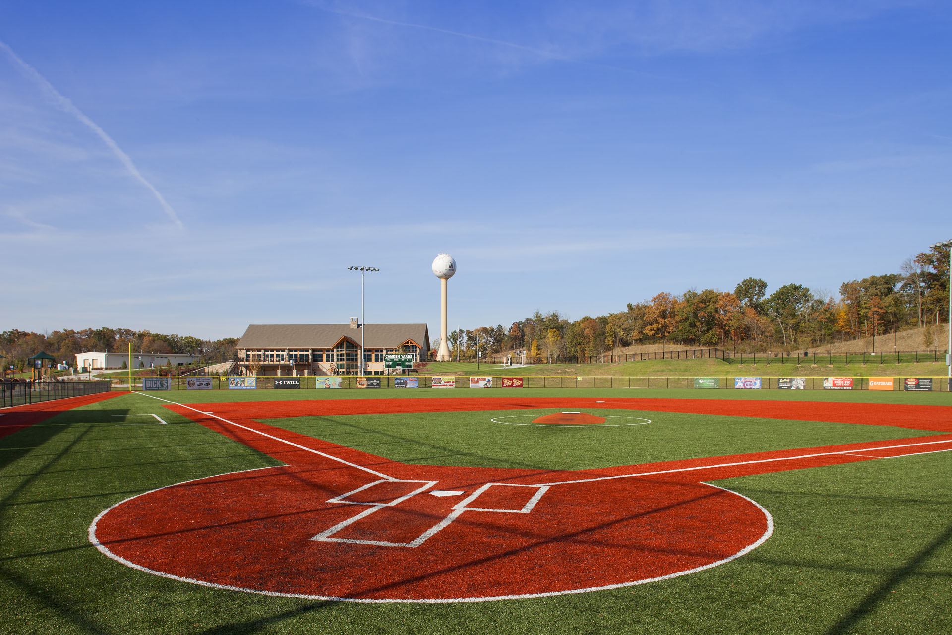 The Ripken Experience — heavy timber pavilions and clubhouses at the flagship youth-baseball complex