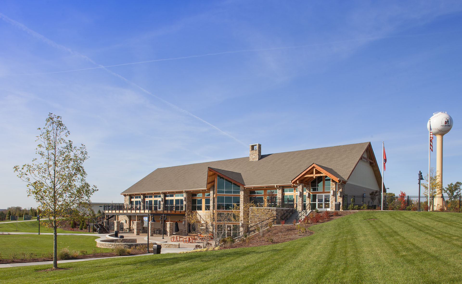 The Ripken Experience — heavy timber pavilions and clubhouses at the flagship youth-baseball complex