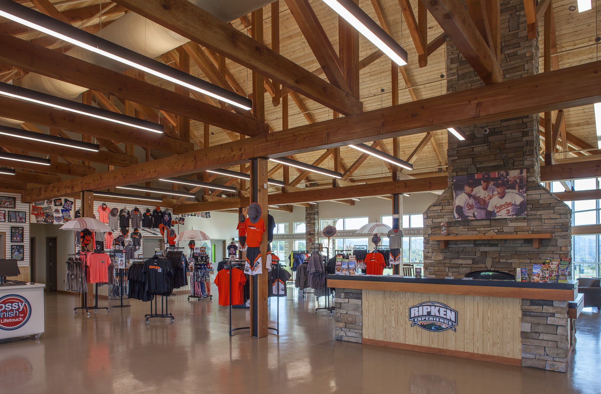 The Ripken Experience — heavy timber pavilions and clubhouses at the flagship youth-baseball complex