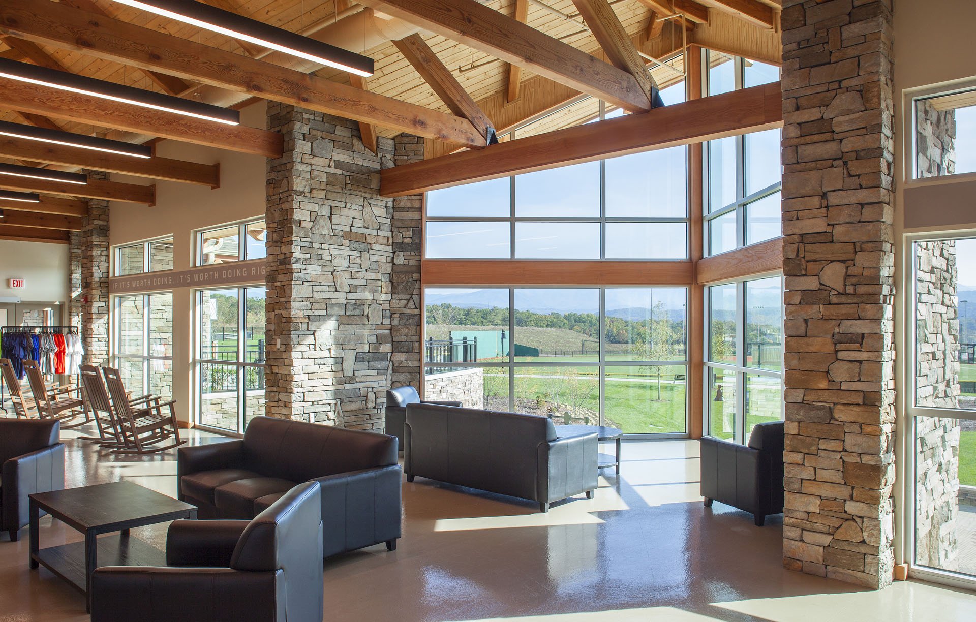 The Ripken Experience — heavy timber pavilions and clubhouses at the flagship youth-baseball complex