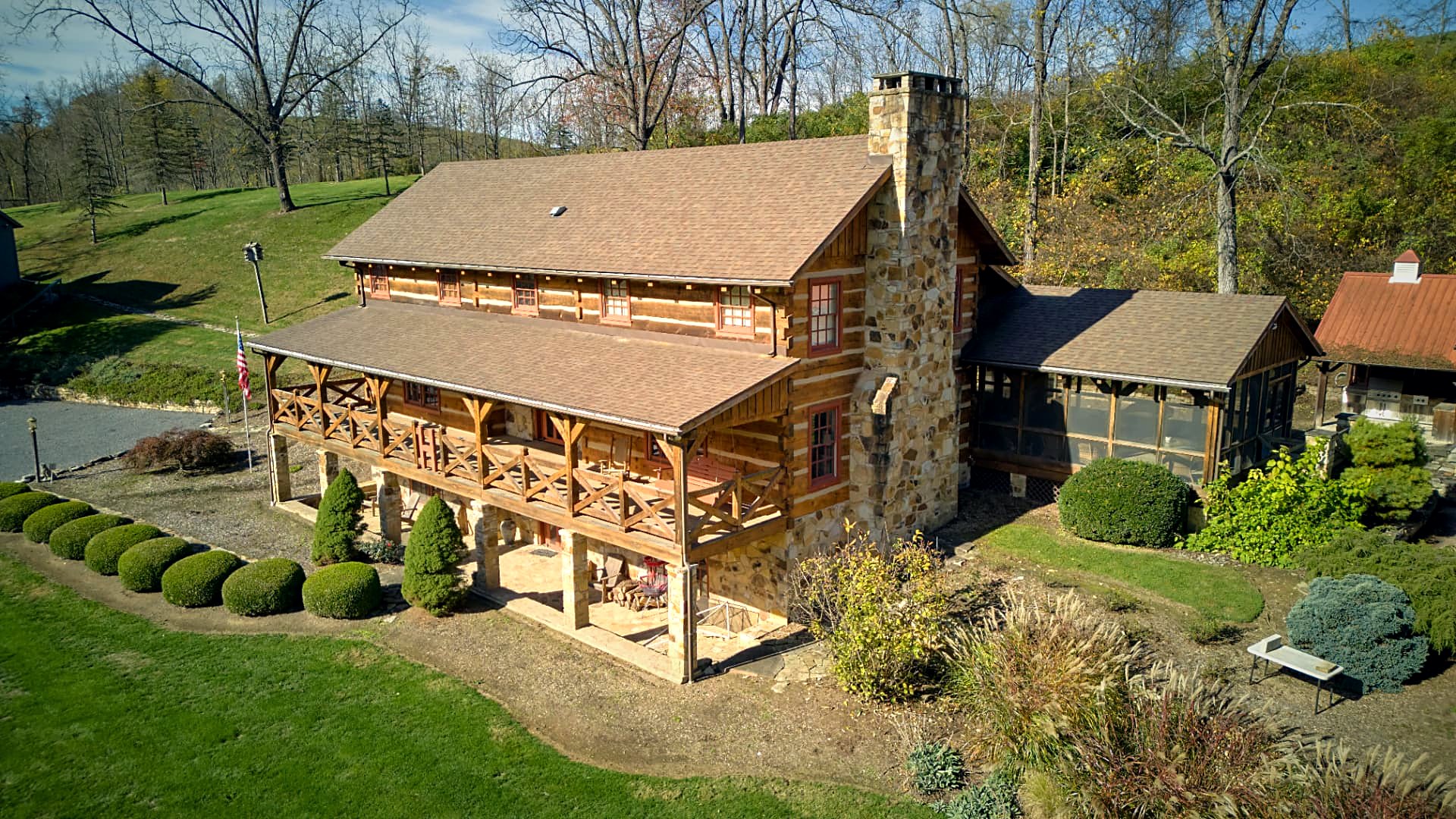 The screened porch wing tied into the main house