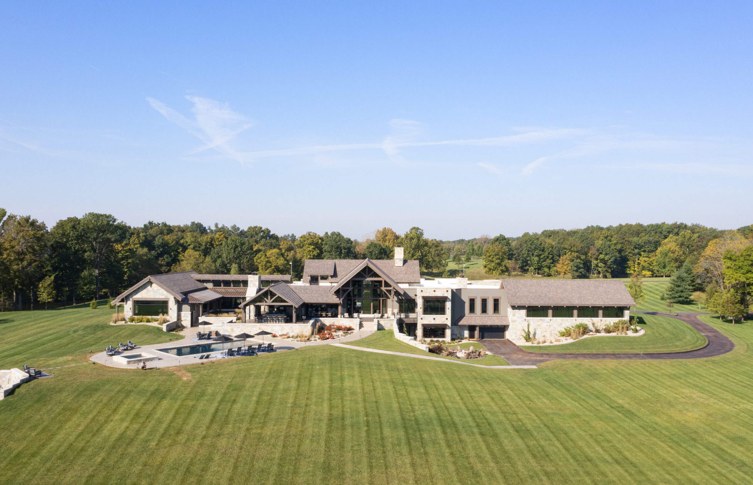 Paris, IL Timber Frame — oak timber frame home with hammer-beam trusses