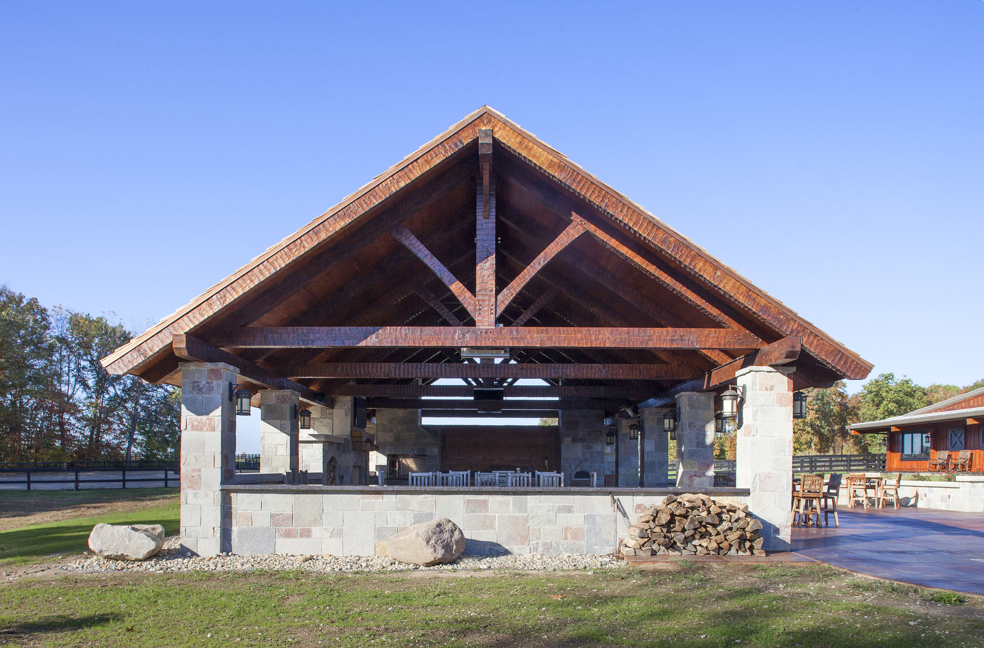 The Thompson Pavilion — Paris, Illinois · a returning-client timber frame pavilion by Hearthstone