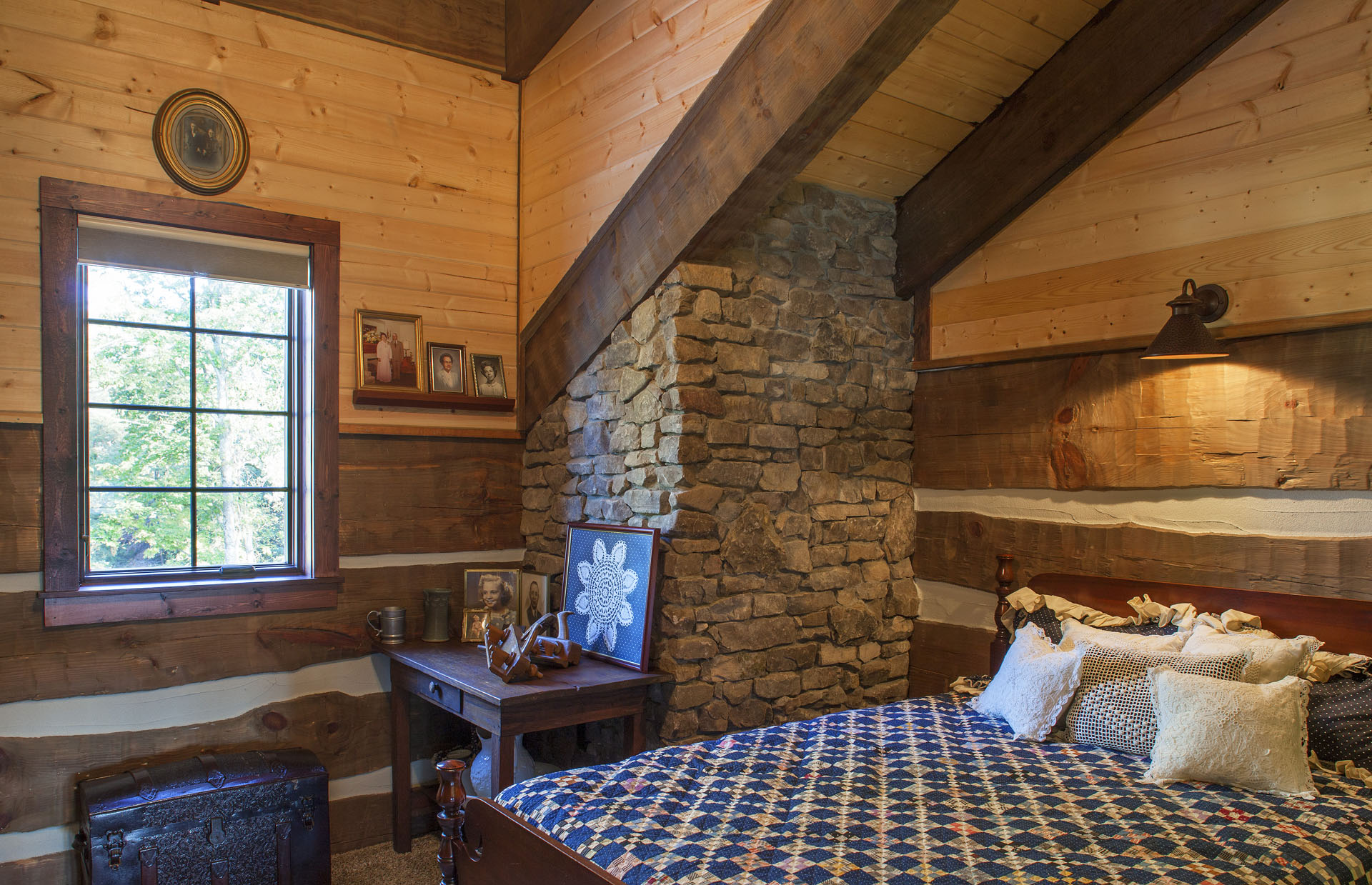 The Tom Thompson, MD Log Home — reclaimed hand-hewn logs, ridgetop pasture, Tennessee