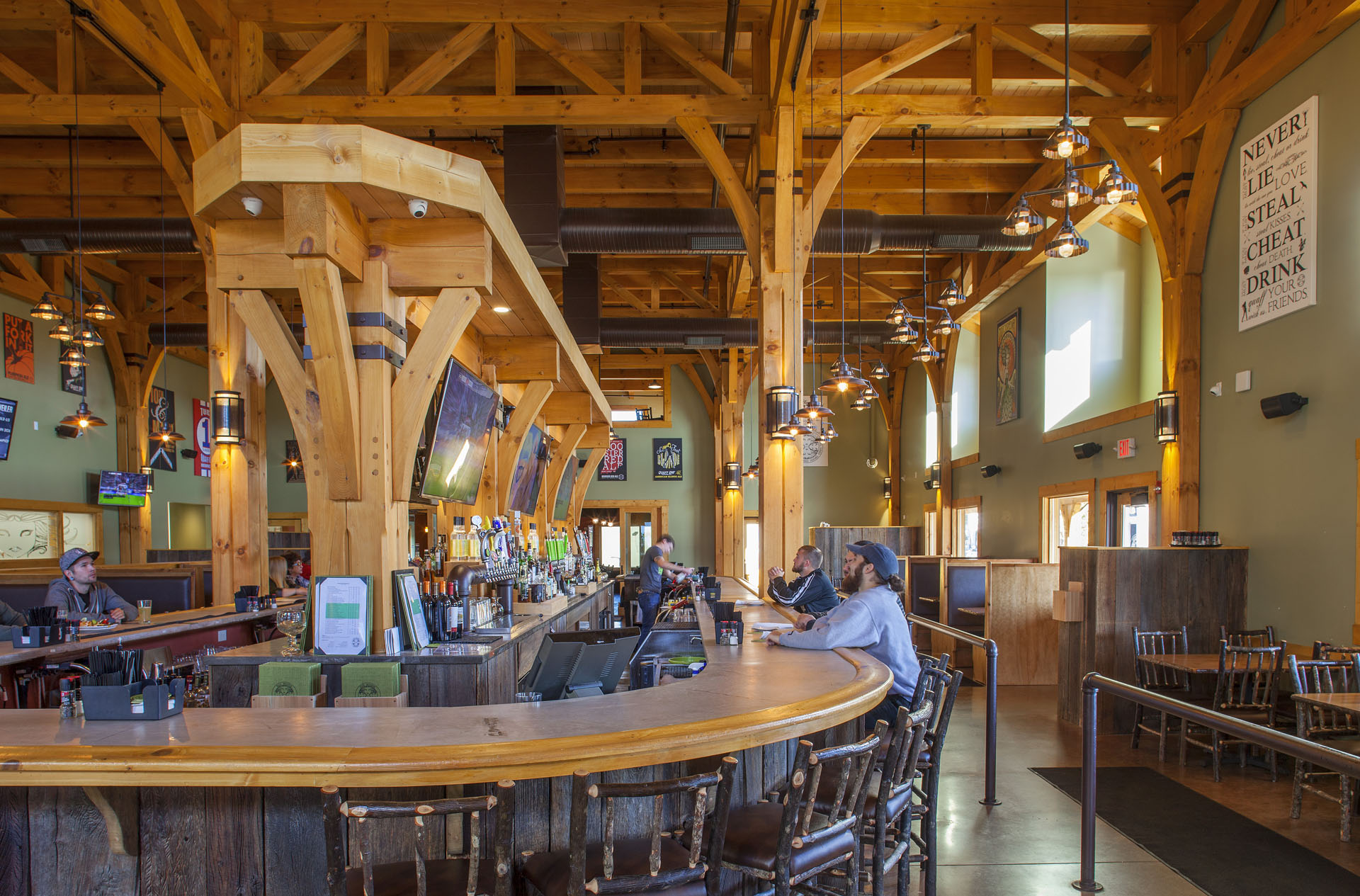 Big Woods Speedway — curved bar seating and tap wall