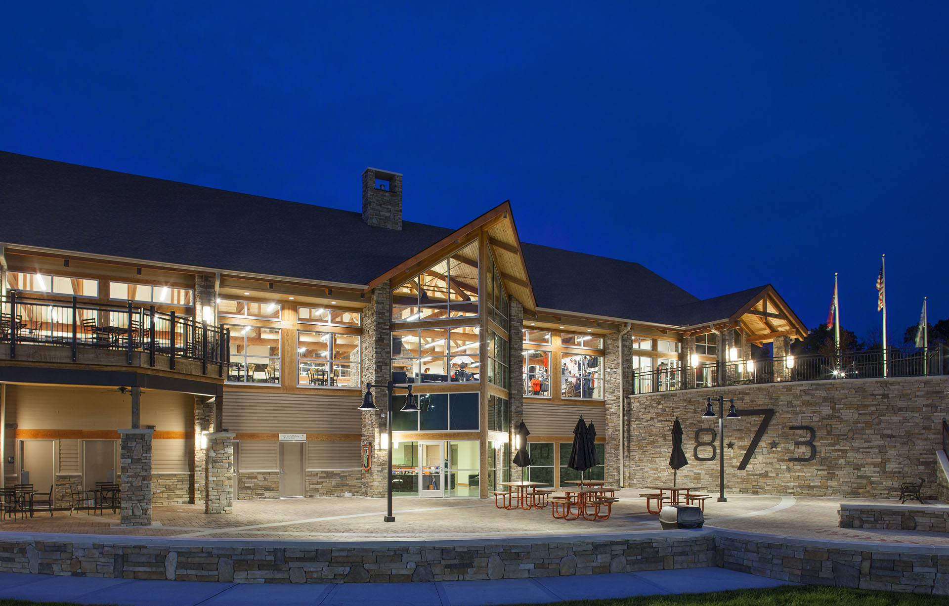 The Ripken Experience — heavy timber pavilions and clubhouses at the flagship youth-baseball complex