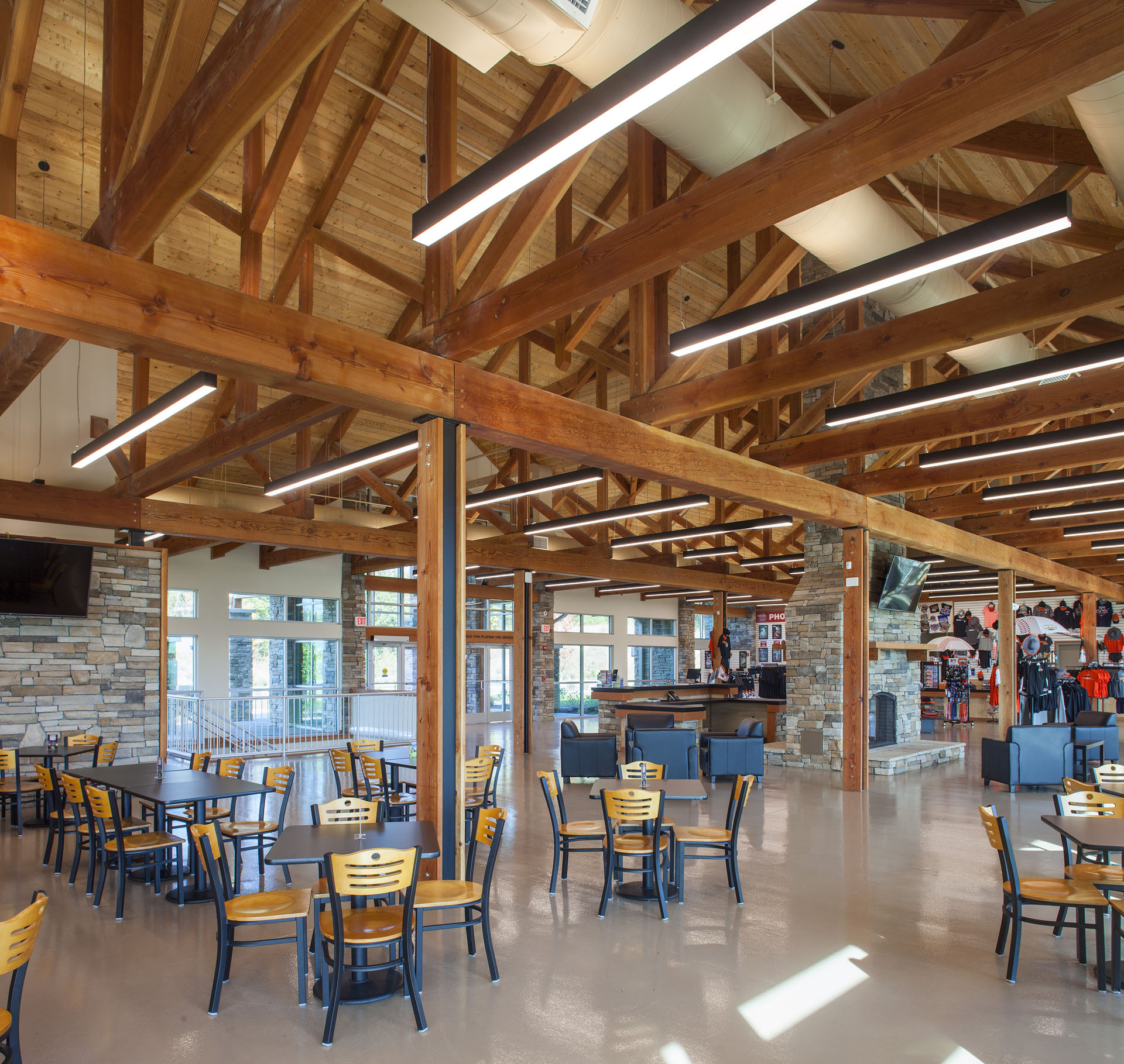 The Ripken Experience — heavy timber pavilions and clubhouses at the flagship youth-baseball complex