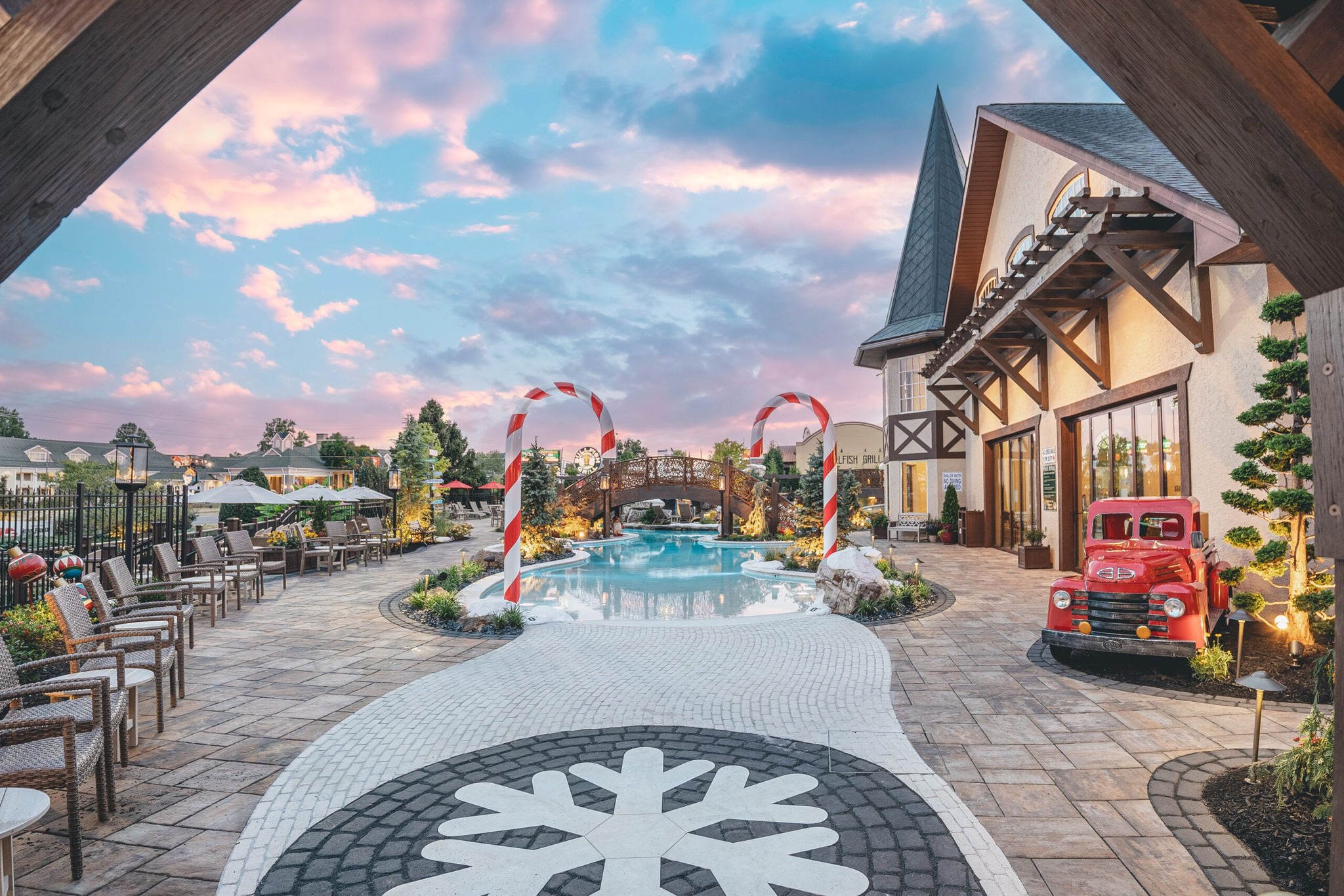 The Inn at Christmas Place — Lucas Lagoons pool build in the Smoky Mountains