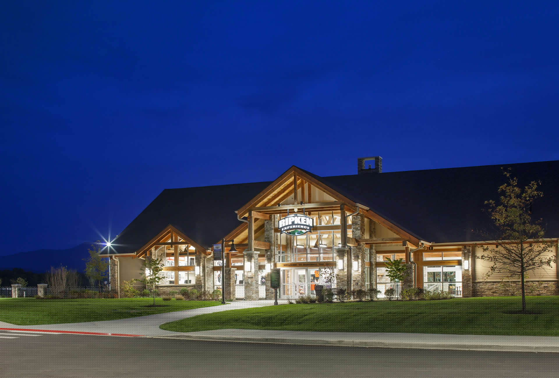 The Ripken Experience — heavy timber pavilions and clubhouses at the flagship youth-baseball complex