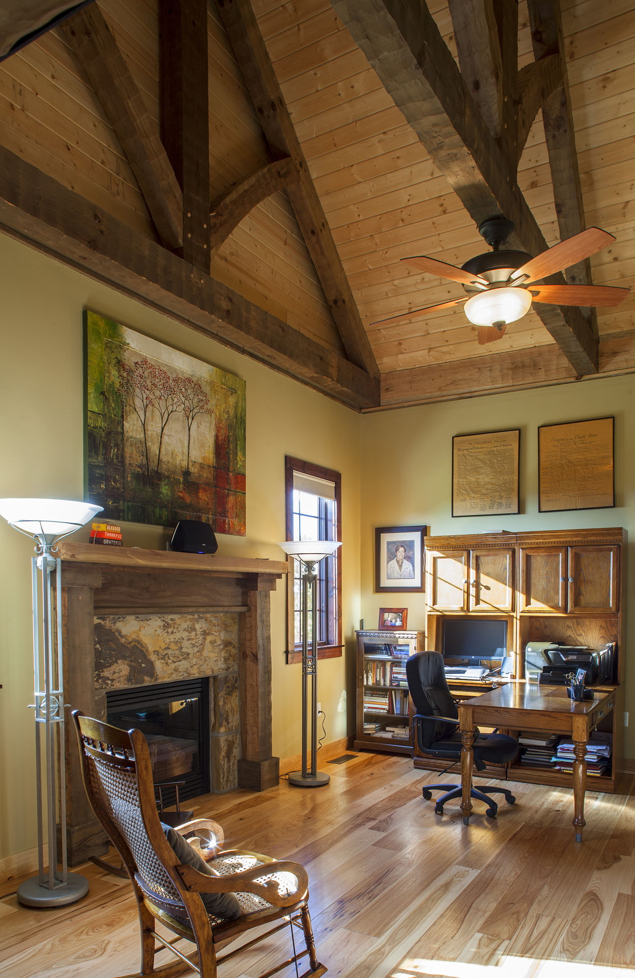 The Tom Thompson, MD Log Home — reclaimed hand-hewn logs, ridgetop pasture, Tennessee