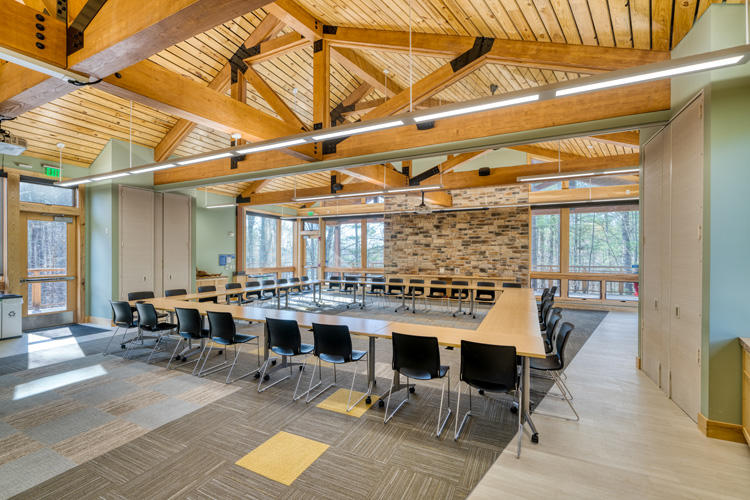 Shaver's Creek Environmental Center — mass timber & SIP field laboratory for Penn State, Petersburg, Pennsylvania
