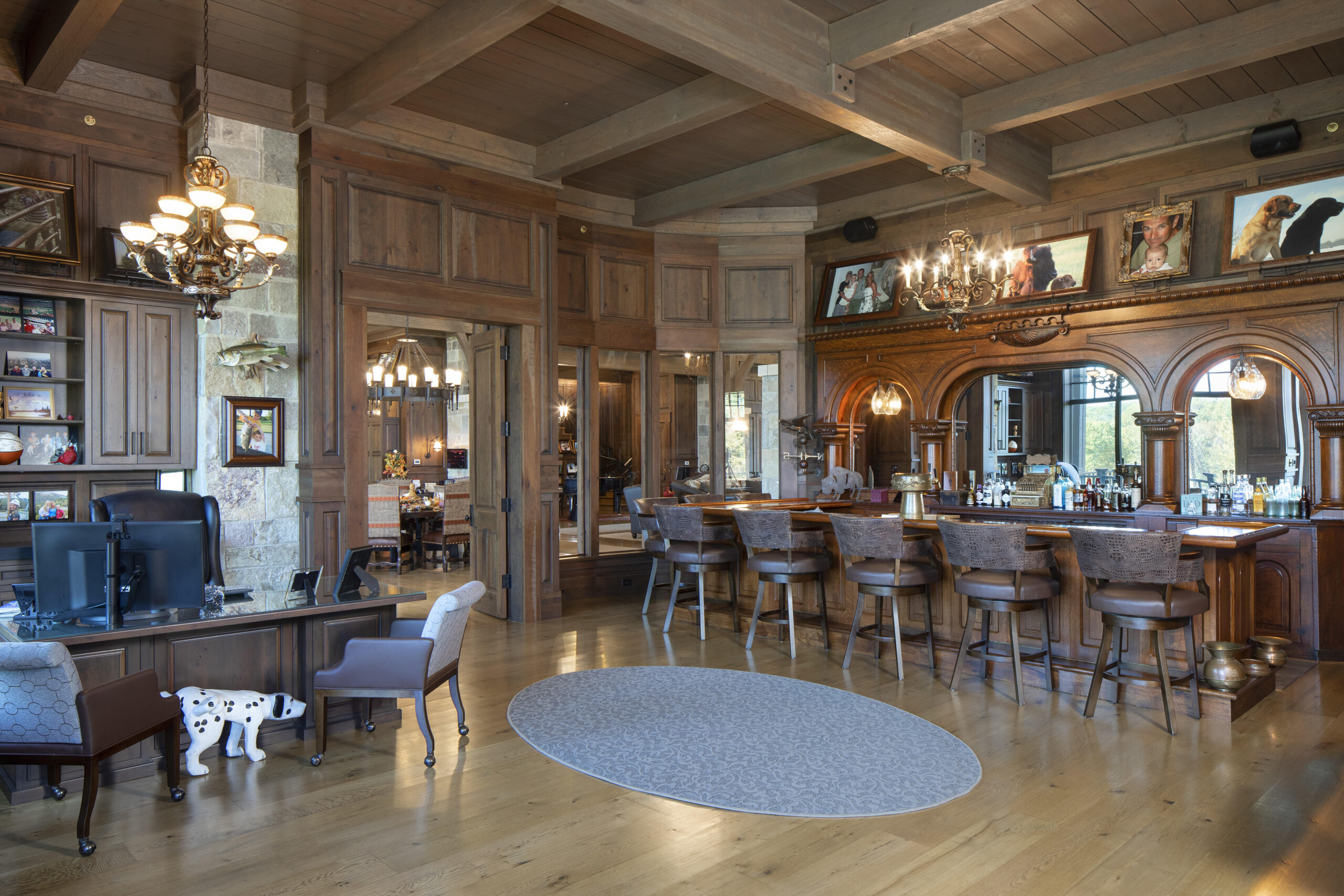 Paris, IL Timber Frame — oak timber frame home with hammer-beam trusses