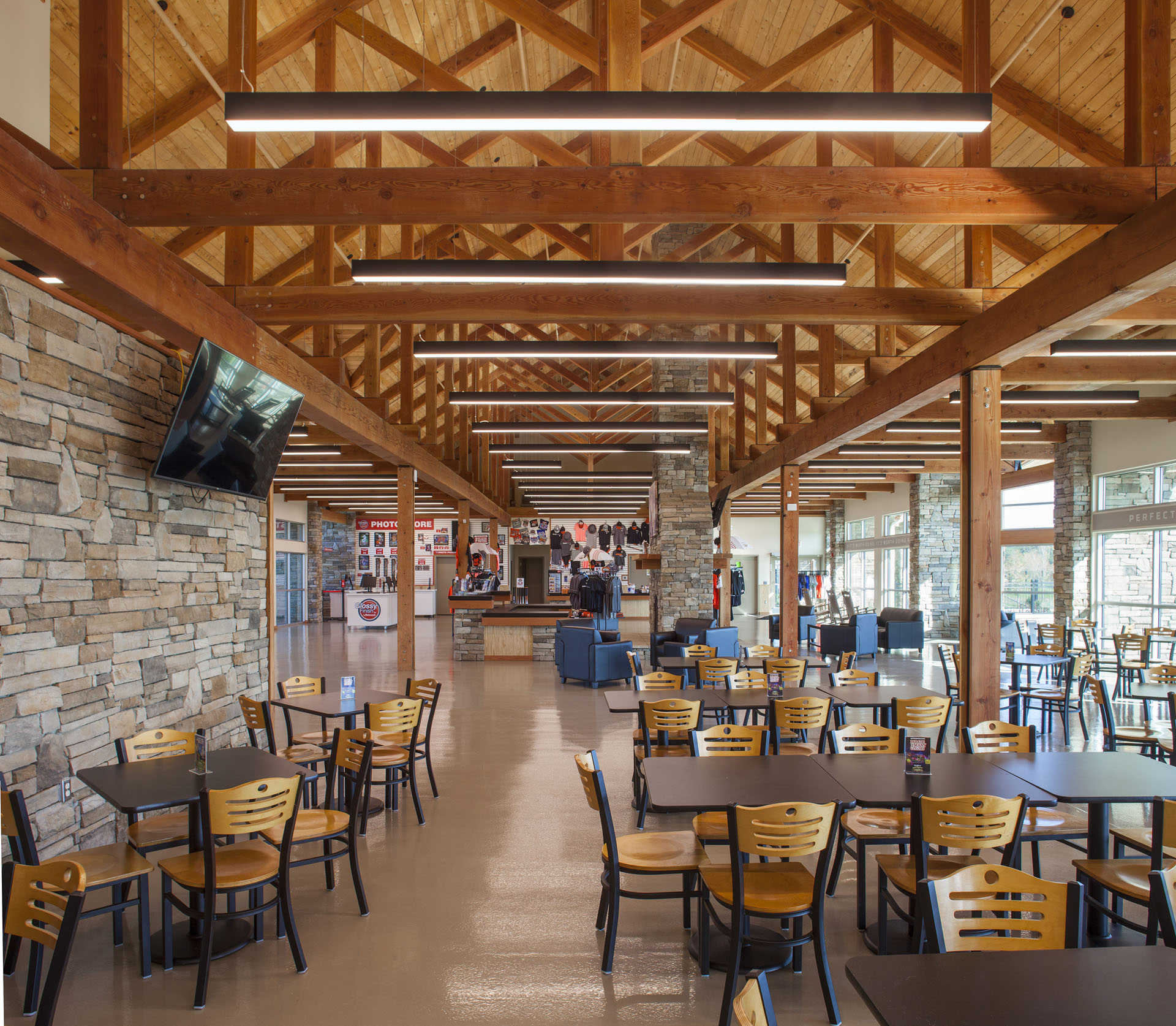 The Ripken Experience — heavy timber pavilions and clubhouses at the flagship youth-baseball complex