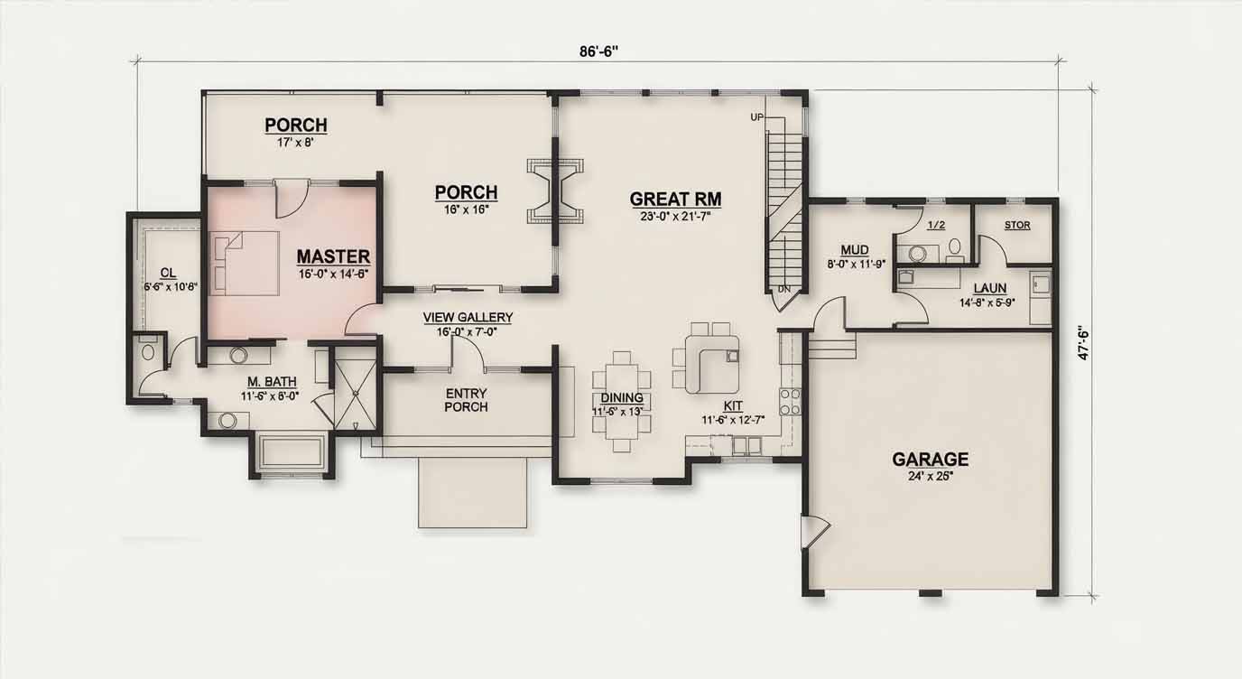 Main Level — 1,885 sf