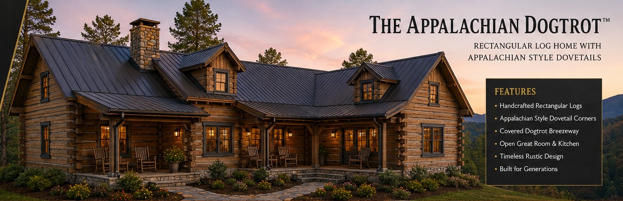Legacy Traditional Hearthstone Dogtrot — twilight exterior rendering