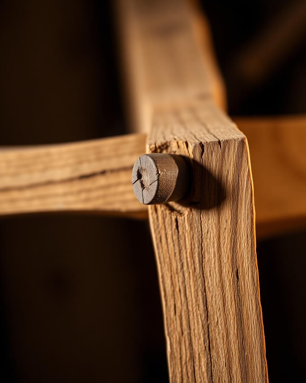 Detail of hewn timber joinery